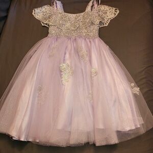 Elegant Lavender Lace Kids Dress